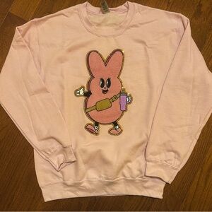 Gildan Pink Sweatshirt with Bunny Design
